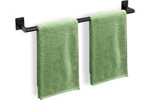 DOKU HOME DOKU Towel Rail Wall Mounted, 60CM/24 Inch Stainless Steel Towel Holders for Bathrooms, Matte Black Towel Bar, Modern Towel Rack TowelHolder