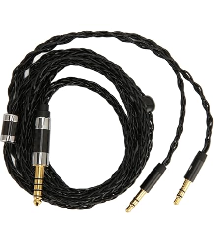3 m/10ft 4,4 mm gebalanceerde kabel 6N OCC koper verzilverd koord walnoot hout shell compatibel met Hifiman Sundara, Ananda, Arya, HE400SE, HE4XX, HE-400i hoofdtelefoon (2 x 3,5 mm versie