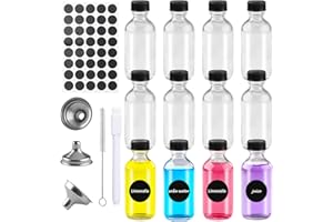 Mezzar Mini Botella Cristal Set, 12pcs Botes de Cristal Pequeños para Fiesta, Especias, Mermelada, Alcohol y Decoración (60ML)