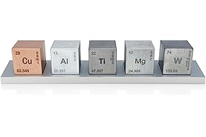 MIDWEST TUNGSTEN SERVICE Element 1 inch Cube Set (Tungsten/Copper/Titanium/Aluminum/Magnesium)