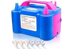 HELESIN Electric Balloon Pump, 600W Balloon Inflator with 6 Accessories, Balloon Blower Machine with 2 Inflation Modes, Balloon Blower Pump for Balloons for Birthday, Weddings and Party Decoration