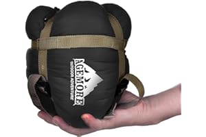AGEMORE Sacco a pelo rettangolare ultra-leggero per clima caldo, 190,5 cm x 76,2 cm (lu x la), per campeggio, escursioni e trekking, comodo per bambini, ragazzi e adulti; per primavera, estate e autunno, impermeabile e compatto