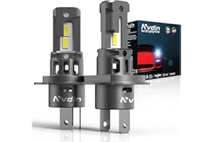 Nvdin bombillas H4 LED, 22000LM lámpara para faros de coche 12v, hasta un 230% más de luz, 6000k blanco luces