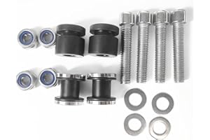 FJPACEMT Detachable 4-Point Docking Hardware Kits Compatible for Harley Fatboy Breakout Street Bob Heritage Softail Low Rider Sport Glide 2007-2023, Sissy Bar Tour Rack Docking Points Mount Bolts (Chrome)