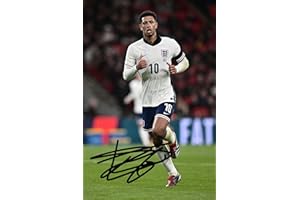 RJR PRINTS Photo signée de Jude Bellingham - Angleterre Euro 24 de 15,2 x 10,2 cm avec signature pré-imprimée qui ferait un superbe cadeau pour tout fan de football.