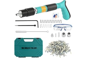 KEDIFOAI Pistola de clavos manual con 110 clavos redondos, pistola de clavos de pistola portátil, pistola de uñas ajustable para pistola de clavos de acero pistola para uñas pistola (Green)