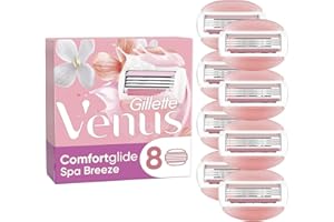Gillette Venus Comfortglide Spa Breeze Wkłady Do Golarki Dla Kobiet, Opakowanie 8, 3 Wbudowane Ostrza, Do Gładkiego I Głębokiego Golenia Twardego
