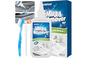 GLOWPOINT Mould Remover Gel, Large Capacity 150ML Black Mould & Mildew Remover, Deep Cleaner for Washing Machine, Bathroom, Kitchen Sink, Tile & Grout