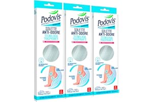 3x Podovis Solette Anti Odore Fresh con Microcapsule Profumate Assorbono il Sudore Ultrasottile Taglia Small da 36 a 38-3 Confezioni da 4 Paia ognuna