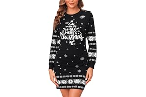 Gyabnw Vestido Suéter Manga Larga para Mujer Ropa Navideña Vestido Cálido Invierno