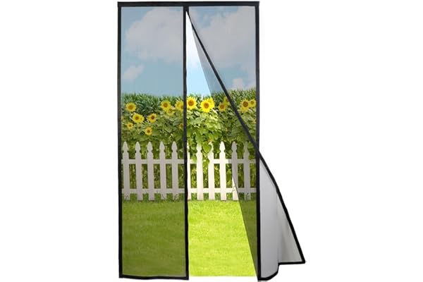 Risareyi Moustiquaire Fenetre Magnetique 120x135cm, Noir - Rideau Moustiquaire Aimantée pour Porte Fenetre, Sans Percage, avec Bande Adhésive