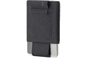 Gomatic Balck Wallet V2 | Brieftasche | Geldbeutel | Mini-Geldbörse | Slim-Wallet mit Zugband | Kartenhalter | Mini-Portmonee | Kartenetui | Ausweishülle für Karten, Schlüssel & Bargeld - Schwarz