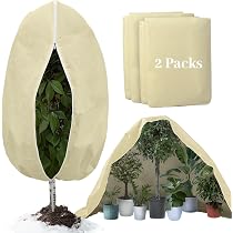 Housse Hivernage Plantes 80g/m² - 200x240 Cm - Non-Tissé Respirant - Imperméable, Coupe-Vent - Avec Zip Et Cordon - 3