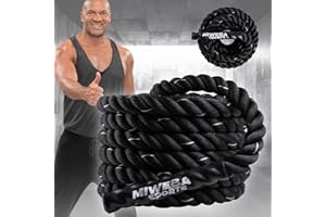 Miweba Sports Battle Rope BR100 | 9m / 12m - Corde d'entraînement Ø 40 mm - Corde de Bataille - Corde oscillante - Corde de Fitness - Battle Ropes - Corde de Fitness - Corde de Frappe