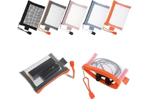 Amabro Mini torby siatkowe z zamkiem błyskawicznym, 10 x 6 cm, kosmetyczki, portmonetka, etui na klucze, podróżne etui do przechowywania, akcesoria do szminki, gotówki, słuchawek, karty kredytowej, 5