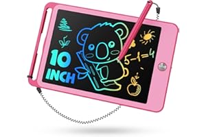 TEKFUN Kids Toys for 3 4 5 6 Years Old Girls, 10 Inch LCD Writing Tablet for Toddler, Colorful Drawing Board for Kids, Learning Doodle Scribbler Pad for Christmas & Birthday Gifts (Pink)