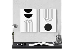 Sarah Duke 2er Abstrakt Poster Set Wandbilder Bilder Schwarz Weiß Bilder Set Moderne Leinwand Wohnzimmer Kunst Linie Wandposter OHNE Rahmen Schlafzimmer Decor (50x70 cm)
