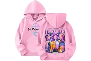 GENERIC Sweats à Capuche Kpop D-Demons H-Hunters Merch pour Fille Imprimés Huntrix Huntr/X Rumi Mira Zoey Pull à Manches Longues Kpop Witch Hauts Décontractés Hoodie