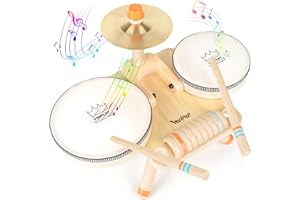 VANPLAY Zabawka dla dzieci od 3 lat, perkusja bębna, drewniana zabawka dla dzieci, instrumenty muzyczne, zabawka motoryczna, prezent dla chłopców i dziewczynek