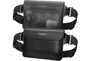 Spigen wasserdichte Tasche [Aqua Shiela] [2 Stick] Waterproof Bag Sauchtasche IPX8 kompatibel mit iPhone 16/15/14/13 Serien, Galaxy S25/S24/S23 und Allen Smartphones - Schwarz