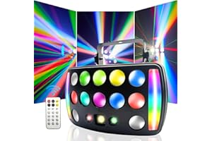 Eagou Diary Lumière de fête disco DJ activée par le son avec télécommande DMX 512 Lumière Derby Éclairage de scène RGBW pour Club Party Bar Home