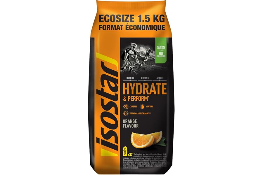 Isostar Hydrate & Perform, 1.5 kg de Bebida Electrolítica Isotónica, Bebida de reposición de hidratos de carbono y electrolit