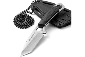 DRACHENADER Coltello da collo Tanto fisso Piccolo Fulltang Outdoor Mini Coltello con fodero in plastica