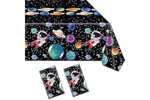 YXHZVON 2 tovaglie astronauta spazio per feste compleanno (130 x 220 cm)