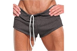 WAZHAKU Sous-vêtements de sport pour homme - Short court sexy transparent - Boxer sexy pour les loisirs - Short de bain - Short de bain - Short de plage à séchage rapide