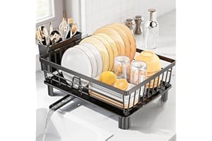 LIONONLY Scolapiatti da Appoggio, Scolapiatti da Lavello Salvaspazio Organizer Cucina con Drenaggio Automatico Acciaio Inossidabile Scolapiatti da Appoggio per Lavello in Diverse Dimensioni