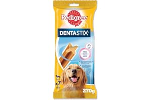 Pedigree Dog Treats, Denta Stix Dog Treat, Chicken Flavor, 270g, Dental Health Benefits, Treats for Dogs Developed by Veterinarians