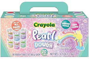 Crayola New Pearl & Cosmic Special Effects Dough | 20pk x 3oz Pearl and Cosmic Shimmer Dough Tubs Pastel Colors (Crayola Special Effects Pearl Dough), A1-2997