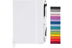 Bstorify A6 Notebook And Pen Set - 160 Lined Pages (10.5 x 14.85 cm) White Journal Notebook A6 with Hardback Cover, Pen Loop, Expandable Pocket - Ideal for Diary, Notetaking and Writing (A6, White)
