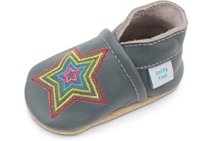 Dotty Fish Scarpine in Pelle Prima Infanzia. Scarpe Bimbi per Primi Passi con Suola Scamosciata. Scarpe da Bambino con Animali (17-28 EU)