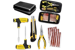 Fonyiunce Reifenreparaturset, Tubeless Autoreifen Reparaturset, Tragbares Reifenreparaturset für Autos, Geländewagen, Motorräder, Elektrofahrzeuge, Fahrräder und mehr