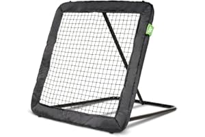 EXIT Toys Kickback Multi-sport Rebounder Net L - 124x124cm - Train your Ball Technique - For Football, Volleyball, Basketball, Handball and Hockey - Adjustable in 10+ positions - Easy to Move - Black