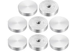 sourcing map M6 gänga 30 mm diameter rund form aluminium skiva hårdvara 8 stycken, aluminium cirkel skiva glasplatta adapter