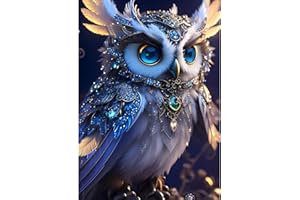 DPHERO Owl Diamond Painting Kits for Adults,5D Fantasy Diamond Art Kits for Beginners,Round Full Drill Owl Diamond Painting Art,DIY Paint with Diamonds Flowers Gem Painting Art 12x16 inch