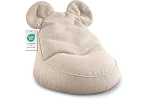 Gutekissen® Pouf per Bambini Miki con Orecchie – Comodo Cuscino Montessori per Cameretta (Beige,68/68/50 con le orecchie)
