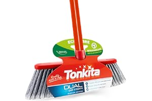 Tonkita dubbel kvast för inomhus, dubbeleffektiv, trånga ställen, dammtålig