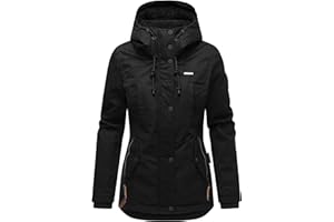 MARIKOO Damen warme Winterjacke mit kuscheliger Kapuze Bikoo XS-5XL