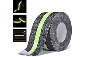 KAHEIGN 10m x 5cm Cinta De Agarre Antideslizante, Brillando En La Oscuridad Cinta Adhesiva Antideslizante Alta Tracción Cinta De Arena De Seguridad para Escaleras Peldaños Pasos Tarimas