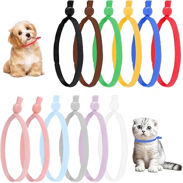Welpenhalsbänder Set – 12 Stück, Weiches Nylon, Verstellbar, 1,9 Cm Breit