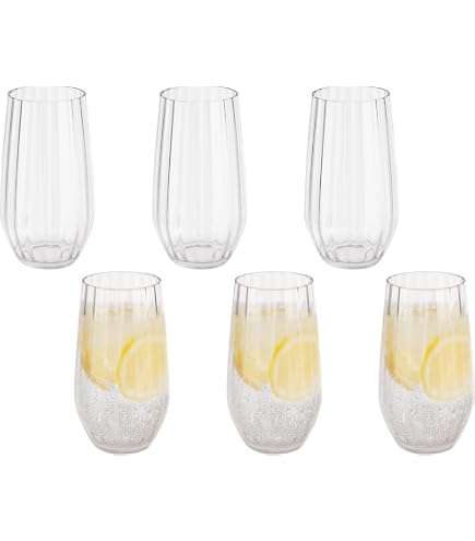 Lot De 6 Verres à Eau Transparent S Pellegrino, Collection Design, état Impeccable