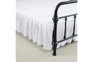 xuan dian Bed Skirt Ruffled Bed Skirt with Split Corners, 18 Inch Drop Dust Ruffle Bed Skirt with Platform, White,Full Size