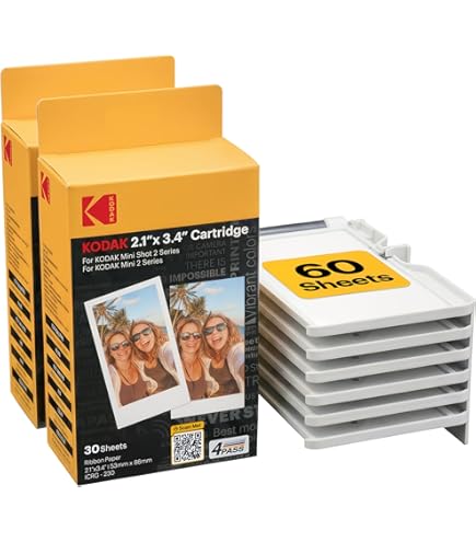Kodak papier voor foto's en patronen – 2 x PHC 80 – 160 papieren voor printer, dockingstation