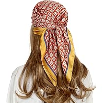 Accessoire Femme Foulard En Satin Carré 70x70 Cm - Bandana, Écharpe Cheveux, Foulard Carré Soie