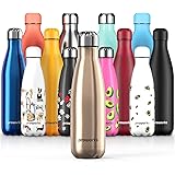 PROWORKS Bottiglia Acqua in Acciaio Inox, Senza BPA Vuoto Isolato Borraccia Termica in Metallo per Bevande Calde per 12 Ore &