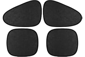 4PCS Car Window Sun Shade Set – Universal Fit Front & Rear Side Sun Blockers | UV Protection Mesh Sunshade 48×35cm & 44×35.5cm | Static Cling Auto Sun Screen for Baby & Interior Heat Shield
