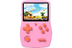 BORNKID Handheld Game Toy for Kids with 139 32 Bit Video Games Boys Girls 3 Inch IPS Screen Rechargeable Retro Game Party Easter Birthday Gift (Pink)